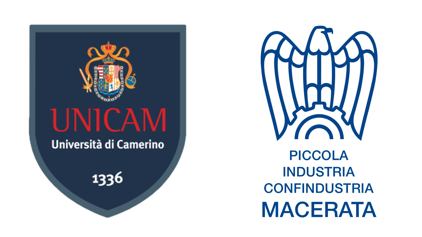 Logo Università degli studi di UNICAM e Piccola Industria Confindustria Macerata